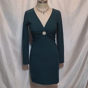 Abercrombie & Fitch Dark Green Long Sleeve Mini Dress